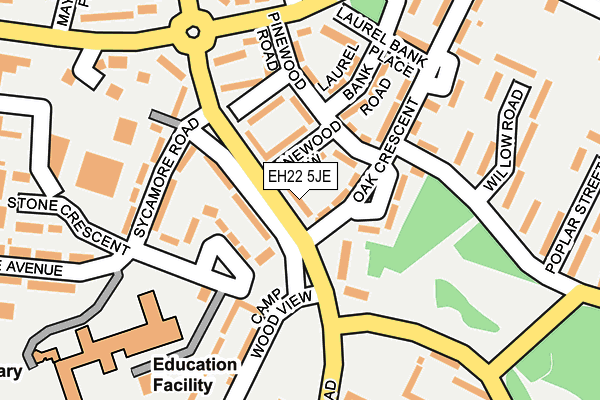EH22 5JE map - OS OpenMap – Local (Ordnance Survey) EH22 5JE map - OS OpenMap – Local (Ordnance Survey)