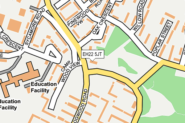 EH22 5JT map - OS OpenMap – Local (Ordnance Survey) EH22 5JT map - OS OpenMap – Local (Ordnance Survey)