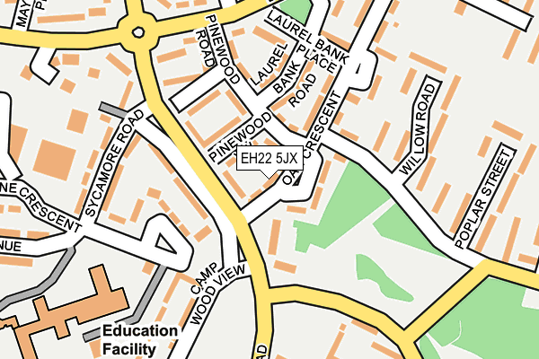 EH22 5JX map - OS OpenMap – Local (Ordnance Survey) EH22 5JX map - OS OpenMap – Local (Ordnance Survey)