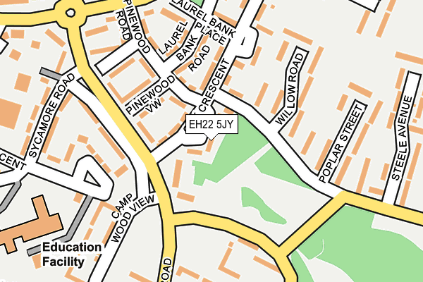 EH22 5JY map - OS OpenMap – Local (Ordnance Survey) EH22 5JY map - OS OpenMap – Local (Ordnance Survey)