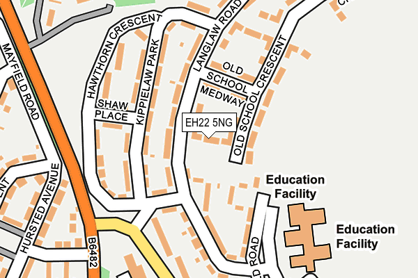 EH22 5NG map - OS OpenMap – Local (Ordnance Survey) EH22 5NG map - OS OpenMap – Local (Ordnance Survey)
