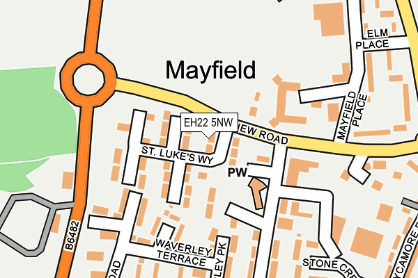 EH22 5NW map - OS OpenMap – Local (Ordnance Survey) EH22 5NW map - OS OpenMap – Local (Ordnance Survey)