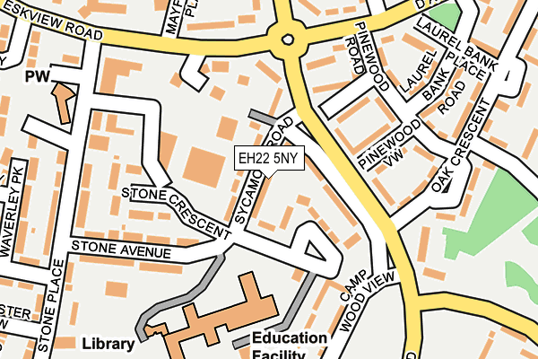 EH22 5NY map - OS OpenMap – Local (Ordnance Survey) EH22 5NY map - OS OpenMap – Local (Ordnance Survey)