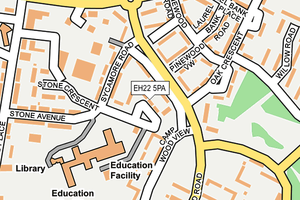 EH22 5PA map - OS OpenMap – Local (Ordnance Survey) EH22 5PA map - OS OpenMap – Local (Ordnance Survey)