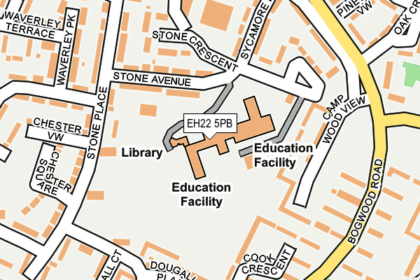 EH22 5PB map - OS OpenMap – Local (Ordnance Survey) EH22 5PB map - OS OpenMap – Local (Ordnance Survey)