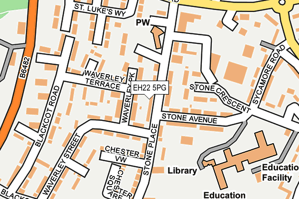 EH22 5PG map - OS OpenMap – Local (Ordnance Survey) EH22 5PG map - OS OpenMap – Local (Ordnance Survey)