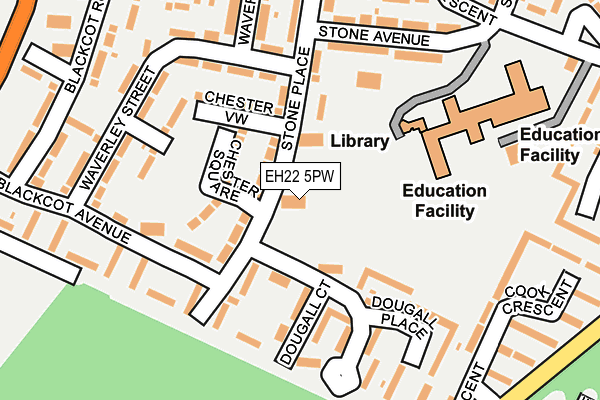EH22 5PW map - OS OpenMap – Local (Ordnance Survey) EH22 5PW map - OS OpenMap – Local (Ordnance Survey)