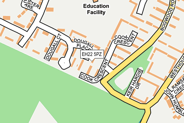 EH22 5PZ map - OS OpenMap – Local (Ordnance Survey) EH22 5PZ map - OS OpenMap – Local (Ordnance Survey)