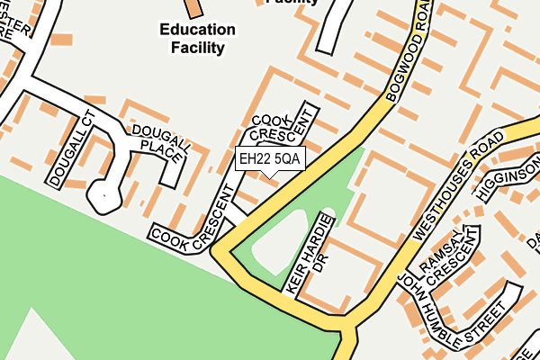 EH22 5QA map - OS OpenMap – Local (Ordnance Survey) EH22 5QA map - OS OpenMap – Local (Ordnance Survey)