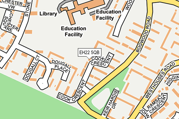 EH22 5QB map - OS OpenMap – Local (Ordnance Survey) EH22 5QB map - OS OpenMap – Local (Ordnance Survey)