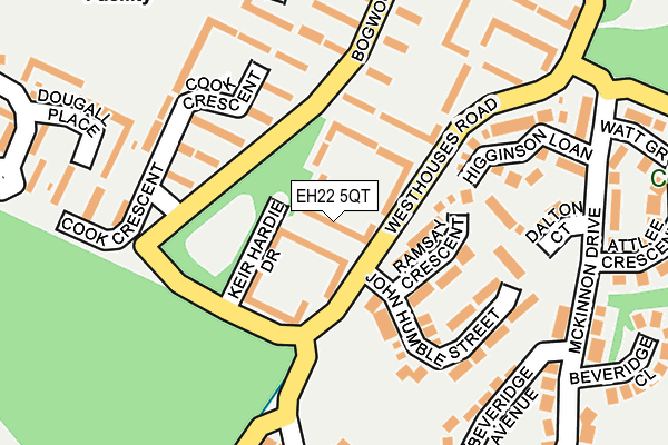 EH22 5QT map - OS OpenMap – Local (Ordnance Survey) EH22 5QT map - OS OpenMap – Local (Ordnance Survey)