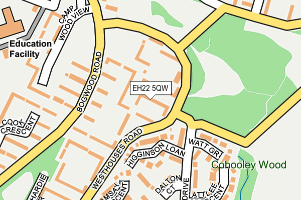 EH22 5QW map - OS OpenMap – Local (Ordnance Survey) EH22 5QW map - OS OpenMap – Local (Ordnance Survey)