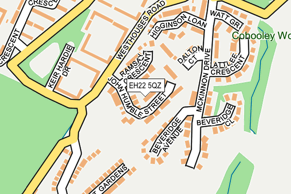 EH22 5QZ map - OS OpenMap – Local (Ordnance Survey) EH22 5QZ map - OS OpenMap – Local (Ordnance Survey)