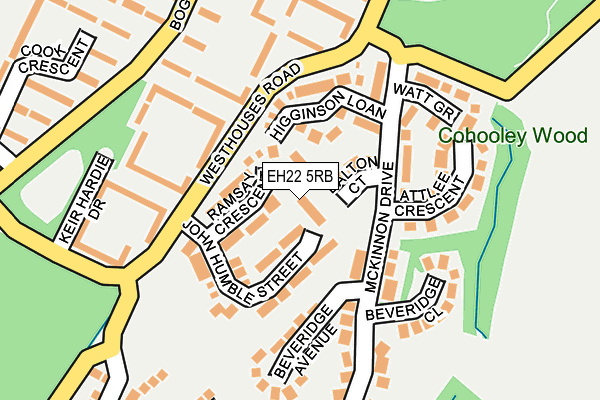 EH22 5RB map - OS OpenMap – Local (Ordnance Survey) EH22 5RB map - OS OpenMap – Local (Ordnance Survey)