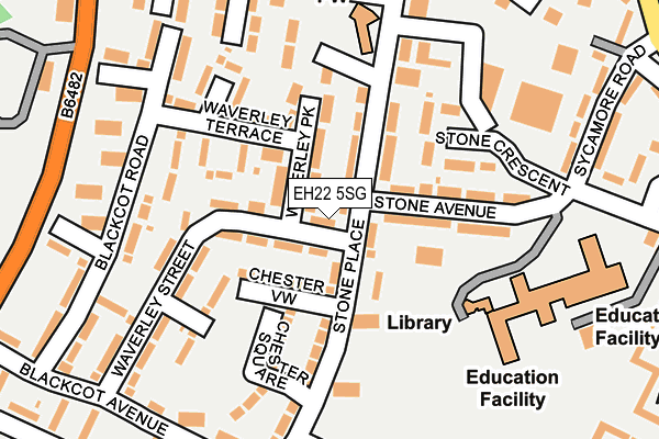 EH22 5SG map - OS OpenMap – Local (Ordnance Survey) EH22 5SG map - OS OpenMap – Local (Ordnance Survey)