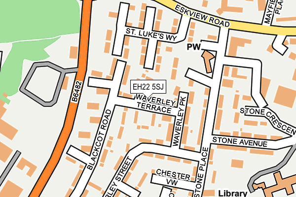 EH22 5SJ map - OS OpenMap – Local (Ordnance Survey) EH22 5SJ map - OS OpenMap – Local (Ordnance Survey)