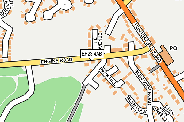 EH23 4AB map - OS OpenMap – Local (Ordnance Survey) EH23 4AB map - OS OpenMap – Local (Ordnance Survey)