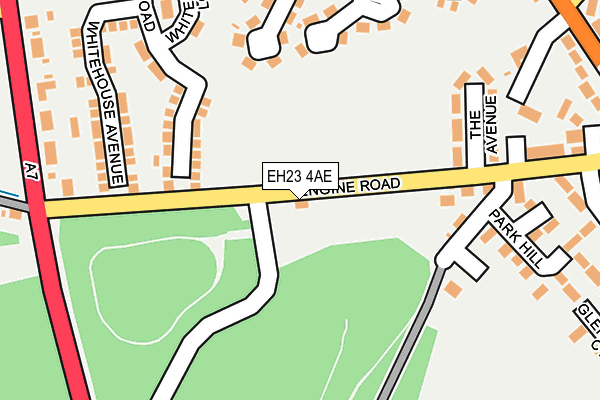 EH23 4AE map - OS OpenMap – Local (Ordnance Survey) EH23 4AE map - OS OpenMap – Local (Ordnance Survey)
