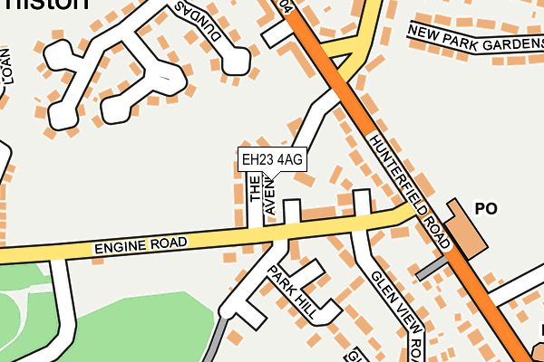 EH23 4AG map - OS OpenMap – Local (Ordnance Survey) EH23 4AG map - OS OpenMap – Local (Ordnance Survey)