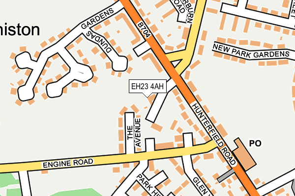 EH23 4AH map - OS OpenMap – Local (Ordnance Survey) EH23 4AH map - OS OpenMap – Local (Ordnance Survey)
