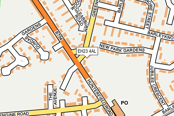EH23 4AL map - OS OpenMap – Local (Ordnance Survey) EH23 4AL map - OS OpenMap – Local (Ordnance Survey)