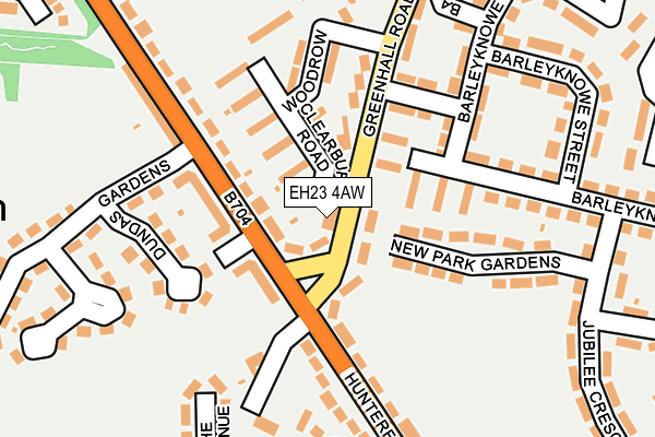 EH23 4AW map - OS OpenMap – Local (Ordnance Survey) EH23 4AW map - OS OpenMap – Local (Ordnance Survey)