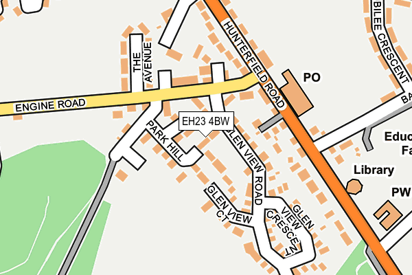 EH23 4BW map - OS OpenMap – Local (Ordnance Survey) EH23 4BW map - OS OpenMap – Local (Ordnance Survey)
