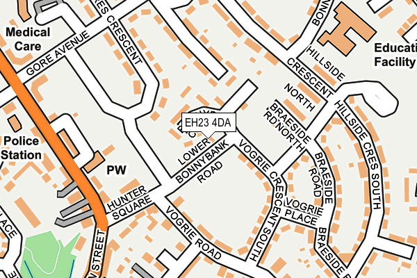 EH23 4DA map - OS OpenMap – Local (Ordnance Survey) EH23 4DA map - OS OpenMap – Local (Ordnance Survey)