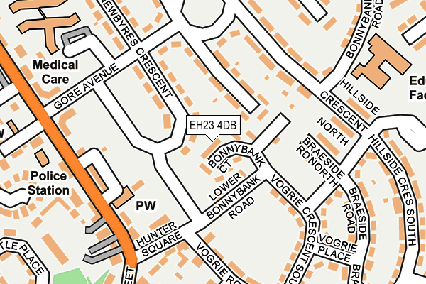 EH23 4DB map - OS OpenMap – Local (Ordnance Survey) EH23 4DB map - OS OpenMap – Local (Ordnance Survey)
