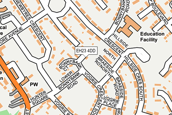 EH23 4DD map - OS OpenMap – Local (Ordnance Survey) EH23 4DD map - OS OpenMap – Local (Ordnance Survey)