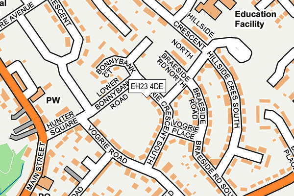 EH23 4DE map - OS OpenMap – Local (Ordnance Survey) EH23 4DE map - OS OpenMap – Local (Ordnance Survey)