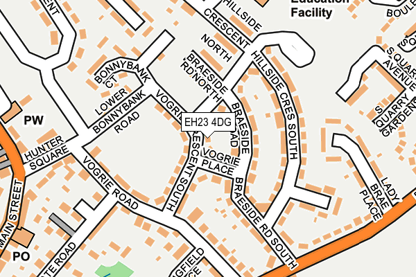 EH23 4DG map - OS OpenMap – Local (Ordnance Survey) EH23 4DG map - OS OpenMap – Local (Ordnance Survey)