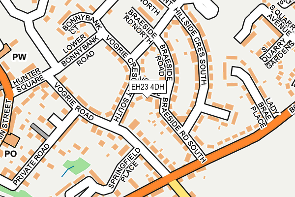 EH23 4DH map - OS OpenMap – Local (Ordnance Survey) EH23 4DH map - OS OpenMap – Local (Ordnance Survey)