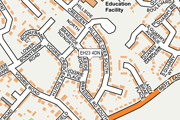 EH23 4DN map - OS OpenMap – Local (Ordnance Survey) EH23 4DN map - OS OpenMap – Local (Ordnance Survey)