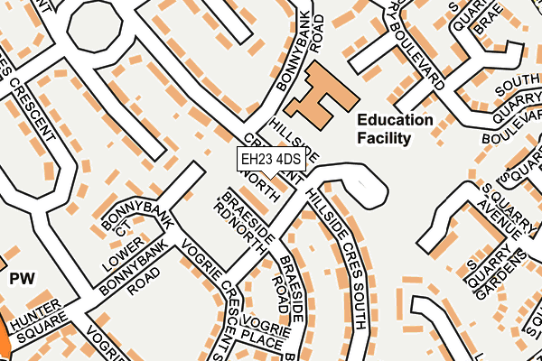 EH23 4DS map - OS OpenMap – Local (Ordnance Survey) EH23 4DS map - OS OpenMap – Local (Ordnance Survey)