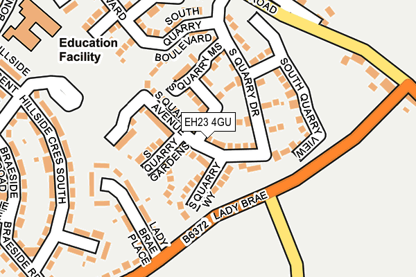 EH23 4GU map - OS OpenMap – Local (Ordnance Survey) EH23 4GU map - OS OpenMap – Local (Ordnance Survey)