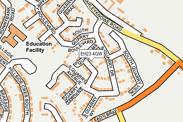 EH23 4GW map - OS OpenMap – Local (Ordnance Survey) EH23 4GW map - OS OpenMap – Local (Ordnance Survey)