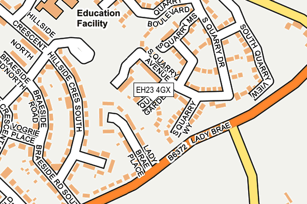 EH23 4GX map - OS OpenMap – Local (Ordnance Survey) EH23 4GX map - OS OpenMap – Local (Ordnance Survey)