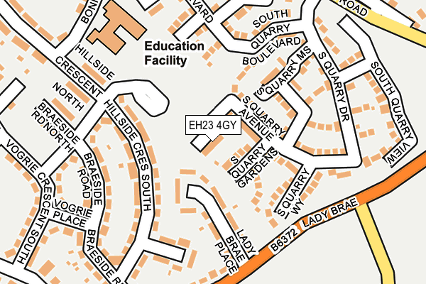 EH23 4GY map - OS OpenMap – Local (Ordnance Survey) EH23 4GY map - OS OpenMap – Local (Ordnance Survey)
