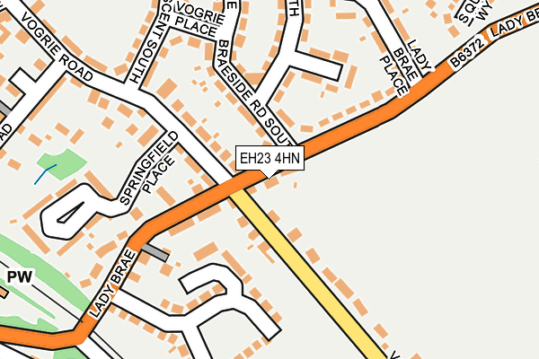 EH23 4HN map - OS OpenMap – Local (Ordnance Survey) EH23 4HN map - OS OpenMap – Local (Ordnance Survey)
