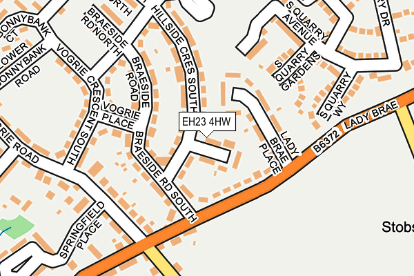 EH23 4HW map - OS OpenMap – Local (Ordnance Survey) EH23 4HW map - OS OpenMap – Local (Ordnance Survey)