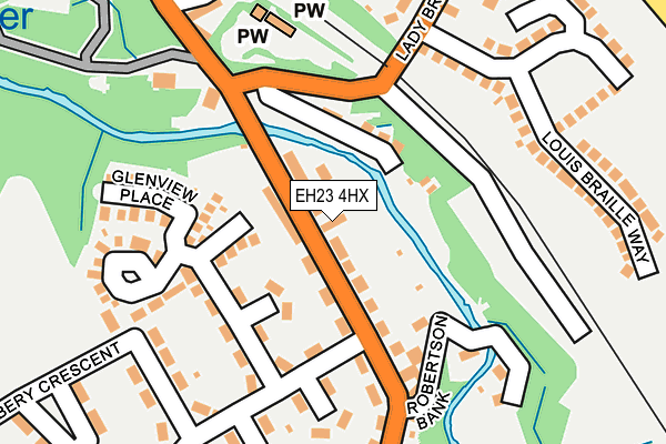 EH23 4HX map - OS OpenMap – Local (Ordnance Survey) EH23 4HX map - OS OpenMap – Local (Ordnance Survey)