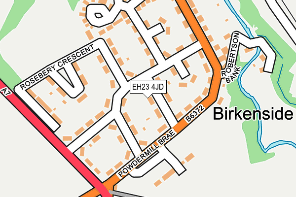 EH23 4JD map - OS OpenMap – Local (Ordnance Survey) EH23 4JD map - OS OpenMap – Local (Ordnance Survey)