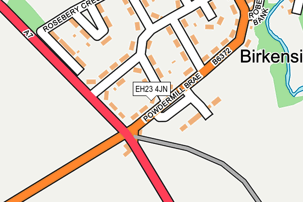 EH23 4JN map - OS OpenMap – Local (Ordnance Survey) EH23 4JN map - OS OpenMap – Local (Ordnance Survey)