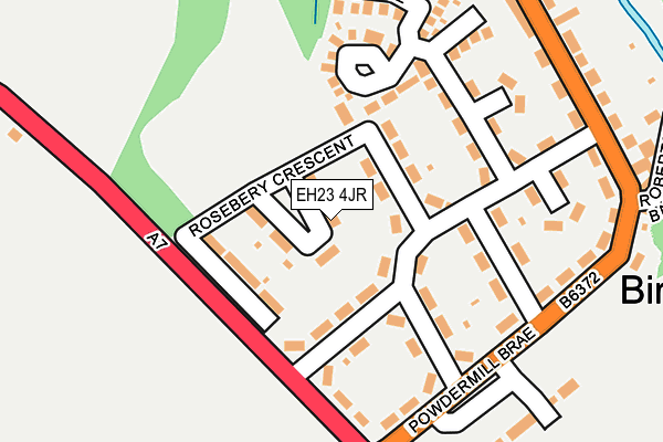 EH23 4JR map - OS OpenMap – Local (Ordnance Survey) EH23 4JR map - OS OpenMap – Local (Ordnance Survey)