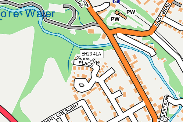 EH23 4LA map - OS OpenMap – Local (Ordnance Survey) EH23 4LA map - OS OpenMap – Local (Ordnance Survey)