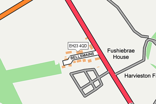 EH23 4QD map - OS OpenMap – Local (Ordnance Survey) EH23 4QD map - OS OpenMap – Local (Ordnance Survey)