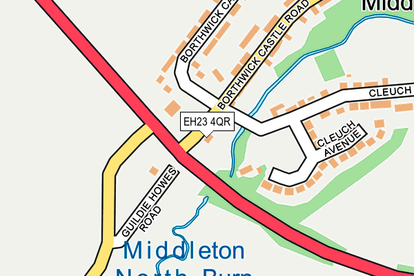 EH23 4QR map - OS OpenMap – Local (Ordnance Survey) EH23 4QR map - OS OpenMap – Local (Ordnance Survey)