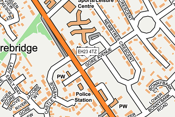 EH23 4TZ map - OS OpenMap – Local (Ordnance Survey) EH23 4TZ map - OS OpenMap – Local (Ordnance Survey)