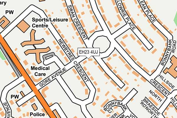 EH23 4UJ map - OS OpenMap – Local (Ordnance Survey) EH23 4UJ map - OS OpenMap – Local (Ordnance Survey)